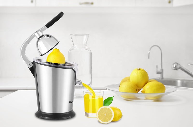 COURANT Juicer Electric Citrus juicer Machine Compact Design Quality Juice Extractor Squeezer for Oranges, Lemons, Limes, Grapefruits + 2 cones Stainless Steel - Image 3